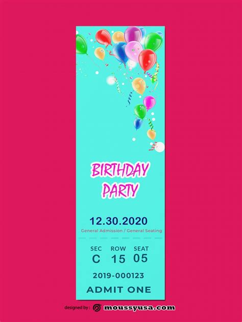 birthday ticket  psd design mous syusa
