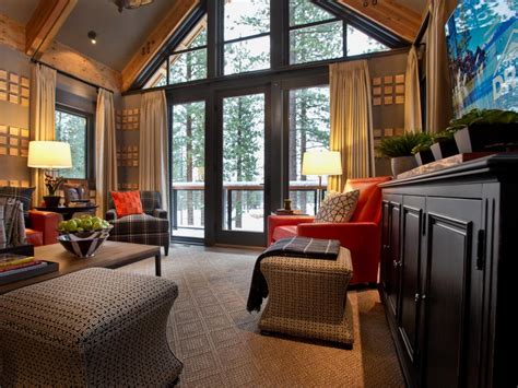cozy family room  vaulted ceiling hgtv