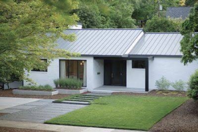 white house exterior  modern elements single story ranch ranch house exterior