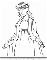 Mary Coloring Pages Crowning Catholic May Queen Mother Jesus Clipart Virgin Kids Color Kid Children Print Colouring Printable Saints Sheets sketch template