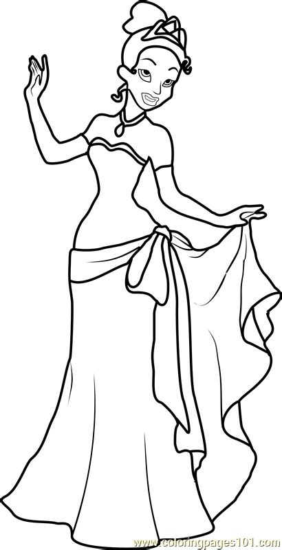 tiana coloring page  kids   princess   frog printable