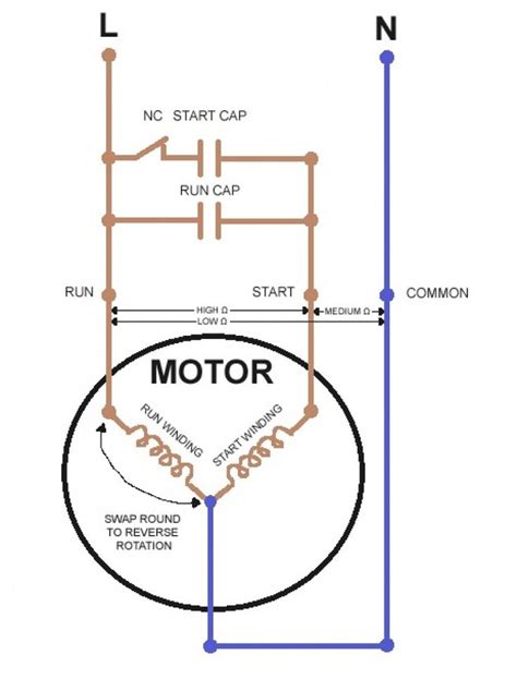 single phase capacitor wiring diagram diagrams schematics  fancy motor run  ac