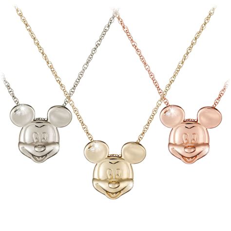mickey mouse diamond necklace  karat    images mickey mouse necklace disney