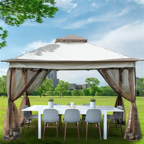 vevor   outdoor canopy gazebo tent shelter  sandbags wmosquito netting outdoor patio