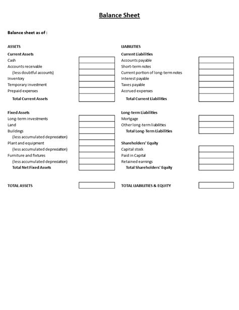 balance sheet template templates  allbusinesstemplatescom