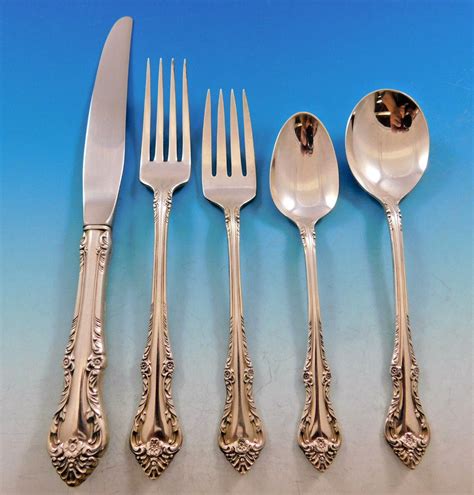 melbourne  oneida sterling silver flatware set   service  pieces ebay