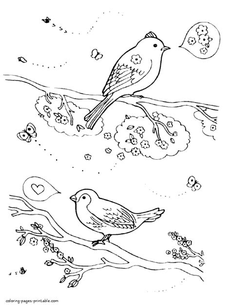 birds  spring coloring page coloring pages printablecom