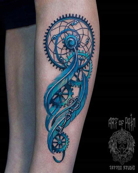 dreamcatcher tattoo of cogwheels best tattoo ideas gallery