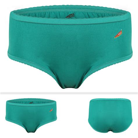 Buy Solo Womens Passion Outer Elastic Cotton Plain Panties Teal Green