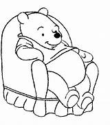 Coloring Pages Pooh Winnie Bear Size Color Disney Printable Sitting Chair Kids Print Sheets Characters Teddy Categories sketch template