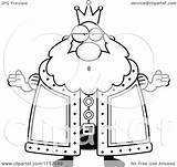Careless Shrugging Plump King Clipart Cartoon Cory Thoman Outlined Coloring Vector sketch template