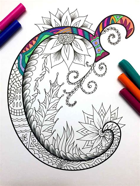 letter  zentangle inspired   font harrington letter