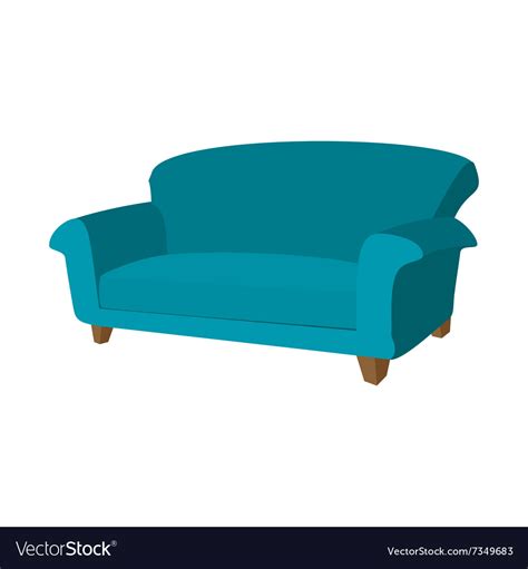 Blue Sofa Cartoon Icon Royalty Free Vector Image