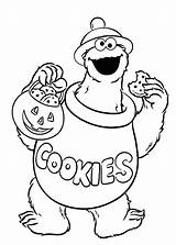 Monster Cookie Coloring Pages Halloween Elmo Color Printable Sheets Getcolorings Print Eat Big sketch template