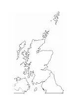 Scotland Map Coloring Pages Unlabeled Blank Country Area Ws sketch template
