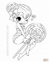 Chibi Coloring Pages Girls Girl Lollipop sketch template