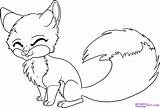 Coloring Fox Pages Cute Baby Anime Animals Draw Print Pdf sketch template