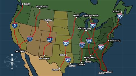 navigate  interstate system   map  compass