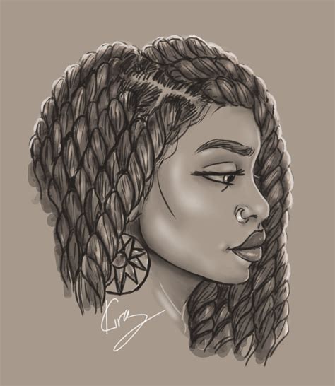 afro girl drawing  getdrawings