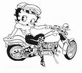 Coloring Harley Motorcycle Pages Davidson Betty Boop Print Logo Colouring Kids Biker Printable Motorcycles Girl Adult Color Book Bikes Bike sketch template