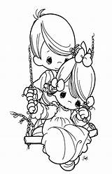 Precious Moments Coloring Pages Printable Kids Moment Sheets Girl Colouring Boy Cartoon sketch template