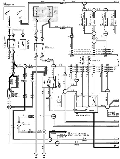qa toyota  fuel system cold start switch injector wiring diagrams
