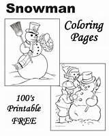 Snowman Coloring Pages Christmas Printable Sheets Holiday Color Kids Winter sketch template