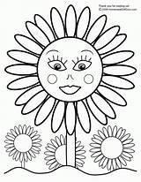 Coloring Sunflower Pages Kids Printable Popular sketch template