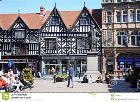 town centre shops shrewsbury editorial stock image image
