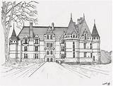 Azay Rideau Chateau sketch template