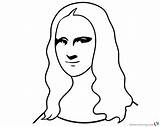 Mona Lisa Draw Simple Coloring Pages Printable Kids Color Adults sketch template