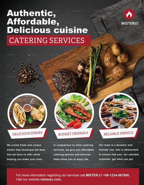 catering service flyer design template  psd word publisher