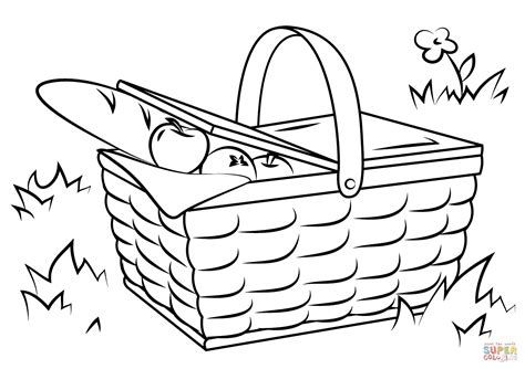 picnic basket food coloring page  printable coloring pages