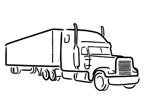tractor trailer sketch  paintingvalleycom explore collection