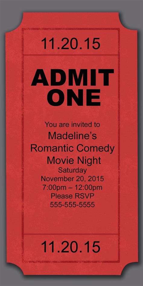 Movie Night Party Invitation Birthday Invitations From