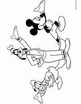 Coloring Goofy Donald Pluto Minnie Disneyclips sketch template