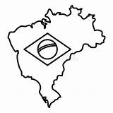 Bandiera Mappa Brasile Brasiliana Brasiliani Programma Brasiliano sketch template