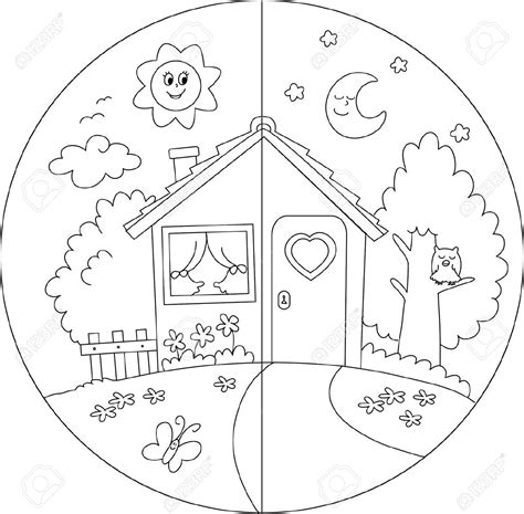 night  day colouring sheets google search colouring pages