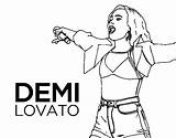 Demi Lovato Coloring Concert Pages Colorear Coloringcrew Book sketch template