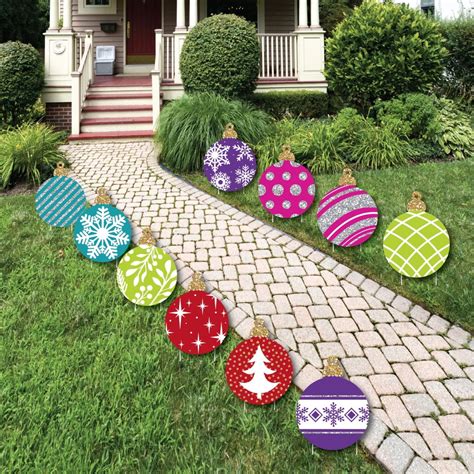 colorful ornaments lawn decorations outdoor holiday  christmas