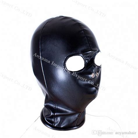 hood mask bdsm slave bright pu leather hoods mask gimp