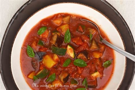 recette de soupe de ratatouille avec aubergines poivrons  courgettes