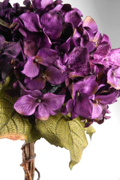 hydrangea silk bouquet purple flowers