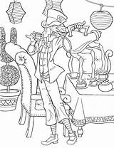 Mad Coloring Hatter Teapot Pages Colouring Wonderland Alice Amazing Three Sheets Tea Party Hatters Hole Color Drawing Printable Boho Getcolorings sketch template