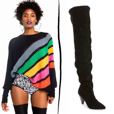 5 ways to wear an oversized top thigh high boots