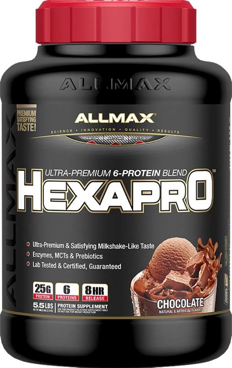 allmax nutrition hexapro  lbs  servings chocolate weight directory