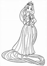 Coloring Rapunzel Tangled Pages Princess Disney sketch template