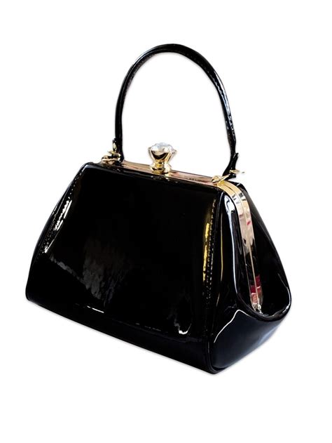 tiffany patent handbag classic black  vivien  holloway