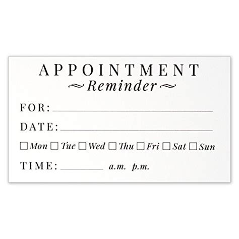 appointment reminder cards business card size    inches pack