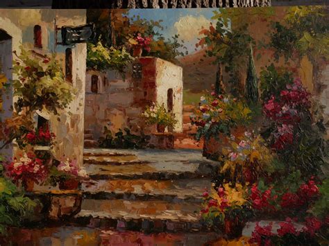 italian oil paintings oil signed italian painting village lacoquetteac